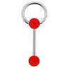Piercing de langue UV 25 - Rouge avec anneau
