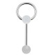 Piercing de langue UV 25 - Transparent avec anneau