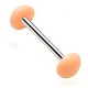 Piercing de langue UV 26 - Retainer demi-boule beige