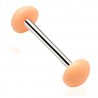 Piercing de langue UV 26 - Retainer demi-boule beige