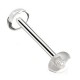 Piercing de langue UV 26 - Retainer demi-boule transparent