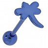 Piercing pour langue PVD 08 - Bleu libellule
