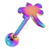 Piercing pour langue PVD 08 - Rainbow libellule