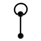 Piercing pour langue PVD 02 - Noir anneau esclave