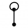 Piercing pour langue PVD 02 - Noir anneau esclave