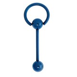 Piercing pour langue PVD 02 - Bleu anneau esclave