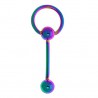 Piercing pour langue PVD 02 - Rainbow anneau esclave