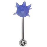 Piercing langue coquine 06 - Tickler virus en silicone bleu