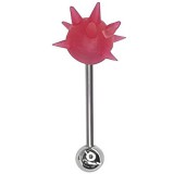 Piercing langue coquine 06 - Tickler virus en silicone rouge