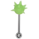 Piercing langue coquine 06 - Tickler virus en silicone vert-pomme