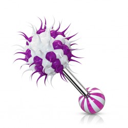 Piercing langue coquine 22 - Silicone virus lilas