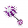 Piercing langue coquine 22 - Silicone virus lilas