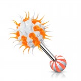 Piercing langue coquine 22 - Silicone virus orange