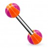 Piercing de langue UV 45 - Bicolore orange et lilas