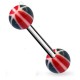 Piercing de langue UV 45 - Bicolore noir et rouge