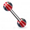 Piercing de langue UV 45 - Bicolore noir et rouge