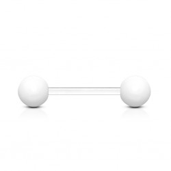 Piercing de langue UV 20 - Flexible unicolore blanc
