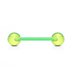 Piercing de langue UV 20 - Flexible unicolore vert-pomme