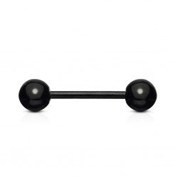 Piercing de langue UV 20 - Flexible unicolore noir