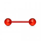 Piercing de langue UV 20 - Flexible unicolore rouge
