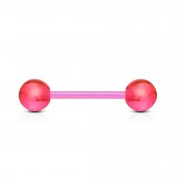 Piercing de langue UV 20 - Flexible unicolore rose