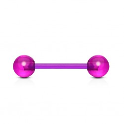 Piercing de langue UV 20 - Flexible unicolore lilas