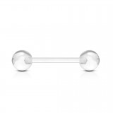 Piercing de langue UV 20 - Flexible unicolore transparent