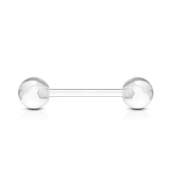 Piercing de langue UV 20 - Flexible unicolore transparent