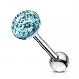 Piercing langue 54a - Férido bleu-clair rond plat