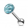 Piercing langue 54a - Férido bleu-clair rond plat