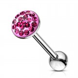 Piercing langue 54a - Férido rose rond plat