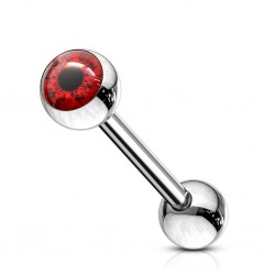 Piercing langue 138 - Oeil psychédélique rouge
