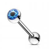 Piercing langue 138 - Oeil psychédélique bleu