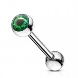 Piercing langue 138 - Oeil psychédélique vert