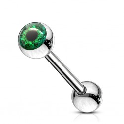Piercing langue 138 - Oeil psychédélique vert