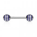 Piercing langue 45 - Acier strié bleu