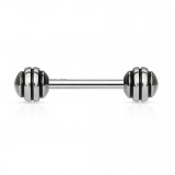 Piercing langue 45 - Acier strié noir
