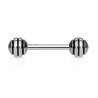 Piercing langue 45 - Acier strié noir