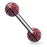 Piercing de langue UV 33 - Quadrillage noir et rouge