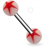 Piercing de langue UV 42 - étoile fond blanc