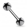 Piercing de langue UV 42 - étoile noire fond blanc