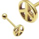 Piercing langue plaqué-or 04 - Peace and love
