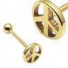 Piercing langue plaqué-or 04 - Peace and love