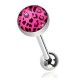 Piercing langue logo léopard rose