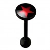 Piercing langue logo flexible noir étoile rouge