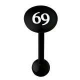 Piercing langue logo flexible noir 69