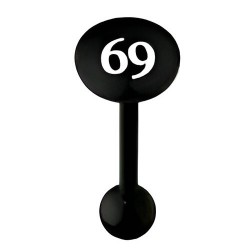 Piercing langue logo flexible noir 69