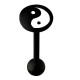 Piercing langue logo flexible noir yin yang