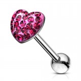 Piercing langue 50 - Coeur férido rose