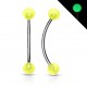 Piercing langue snake-eyes 08 - Boules fluorescentes vertes